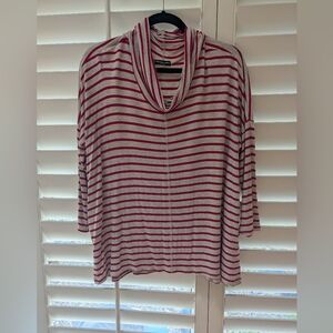 Striped Red and Khaki Women's Top Sz XL